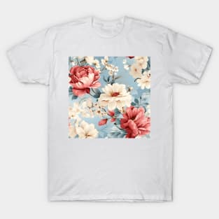 Shabby Chic Flowers Pattern 10 T-Shirt